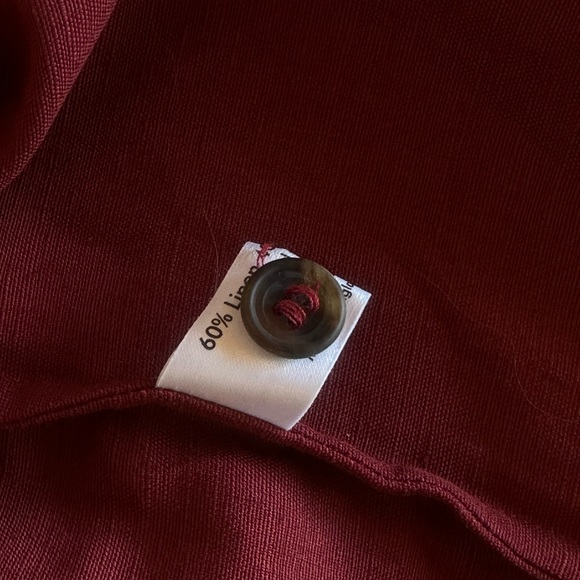 ESKANDAR Brick Red Flax Linen Wool Button Up Shirt Chore Jacket Sz 1 O/S - Picture 6 of 6
